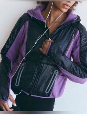 Free People Movement Go The Distance Fleece Jacket - Violet/Black
